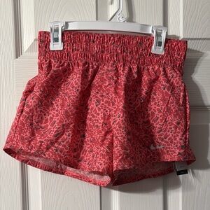 Nike Coral Leopard Print Athletic Shorts